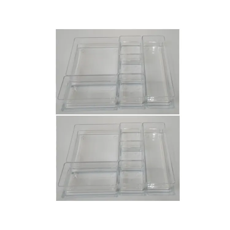 रसोई कमरे में रहने वाले डेस्कटॉप दराज डिजाइन प्लास्टिक भंडारण बक्से के लिए 12pcs प्रति सेट दराज भंडारण आयोजक डेस्क