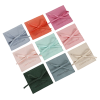 Pochette à bijoux de luxe en microfibre avec ruban, personnalisable avec logo, pour emballage de bijoux, petits sacs à bijoux pour bagues