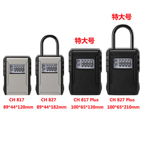 <b>Key</b> <b>Box</b> Combination Lock Aluminum Alloy Waterproof <b>Wall</b> <b>Mounted</b> Outdoor Padlock For Construction Site Home Security - Product Image 2