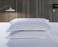 Vente en gros 100% taie d'oreiller en satin blanc à rayures taie d'oreiller personnalisée pour hôtel
