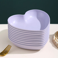 Saladier personnalisé en fibre de bambou en forme de cœur de 6 pouces lavable au lave-vaisselle Design mignon pour les fêtes de la Saint-Valentin et les cadeaux