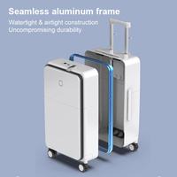 Valise de voyage multifonctionnelle CE GRS RoHS 20'' à roulettes avec cadre en aluminium et coque en PC, ouverture par le haut, 22/26 pouces