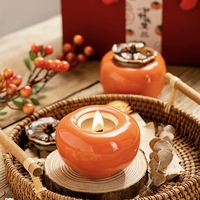 Bougie parfumée artisanale en cire de soja en forme de kaki, pour cadeau d'anniversaire ou de mariage, vente en gros