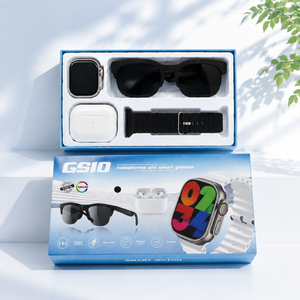 Conjunto de Reloj Inteligente GS10 4 en 1, Reloj Deportivo Multifuncional con Auriculares TWS y Gafas con IA, Gran Venta Internacional - Product Image 1