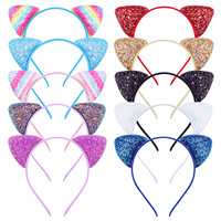 Diademas de Orejas de Gato de Algodón Brillante y Ligero LRTOU al por Mayor, Accesorios Diarios para Fiestas, Adornos Encantadores para el Cabello para Mujeres