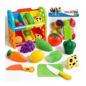 Toysrunner Ensemble de jouets de cuisine en plastique pour enfants, fruits et légumes à découper pour jeu de rôle, apprentissage créatif - Product Image 4