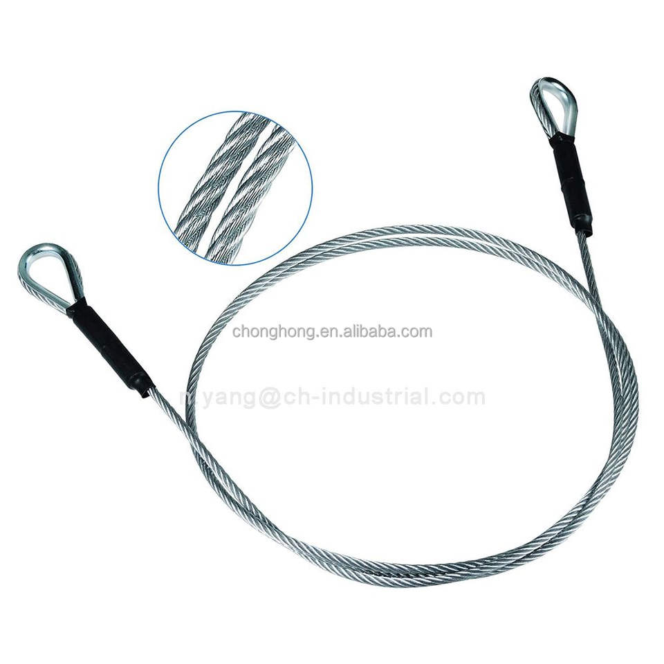 8/11/14 Foot Galvanized Wire Rope Safety Cable with Loop 3/16In (8 Foot ...