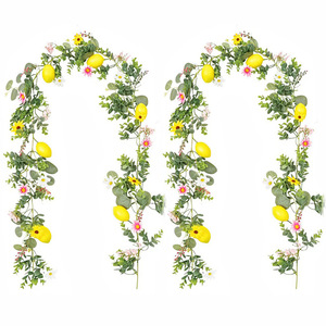 Ghirlanda Artificiale di Eucalipto Limone Primaverile da 200 cm, Finta Vite Fruttifera per Ingrosso, Eventi, Decorazioni per la Casa, Tavoli e Scale - Product Image 2
