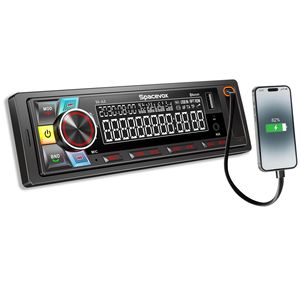 Estéreo para Auto de Un Solo DIN, <span class=keywords><strong>Radio</strong></span> para Auto <span class=keywords><strong>Kenwood</strong></span>, Reproductor MP3 con Bluetooth 7388, Subwoofer, Cable de Carga Rápida Retráctil, USB C Tipo C de 120W - Product Image 5