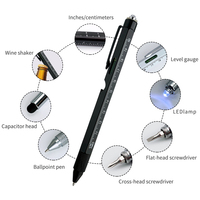 Stylo à bille multifonctionnel en métal Seapen, nouveau, personnalisable avec logo, 9-en-1, avec lumière LED, stylo de dessin technique avec fonction de niveau