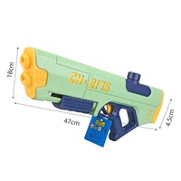 Pistolet à eau d'été pour l'extérieur à double buse Pistolet à eau vert/rose Jeu de tir à l'eau à longue portée Jouet pour enfants