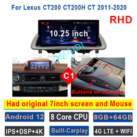 HIOUME Android 14 pour Lexus CT CT200 CT200h F-Sport 8+128G Lecteur Multimédia Automobile CarPlay Autoradio Stéréo Radio GPS Navigation