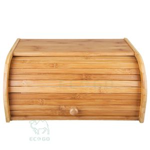 Everyday Use Rectangular Bamboo <b>Bread</b> Storage Container for Food Storage - Product Image 2