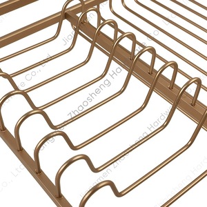 Escurridor de Platos de Aluminio con Bandeja, Secado Rápido, Diseño Cuadrado para Platos, Tazones y Utensilios, Organizador de Encimera de Cocina - Product Image 2