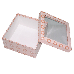 Boîte en carton rigide avec fenêtre transparente en PVC carrée, logo personnalisé, emballage pour fleurs, boîtes cadeaux - Product Image 2