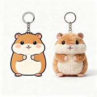 Niedlicher Hamster Mini Plüsch-Schlüsselanhänger - Umweltfreundlich Langlebig Cartoon-Design Mehrfarbig Stressabbau Dekoration