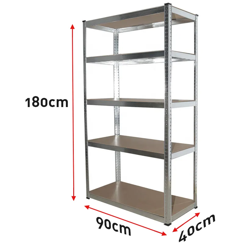 Scaffali in metallo zincato leggero a 5 piani con rivetti senza bulloni scaffali in metallo scaffali in metallo per garage in acciaio per uso domestico