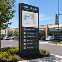 Panneau publicitaire directionnel lumineux LED en aluminium personnalisé pour l'extérieur, pour station-service et centre commercial
