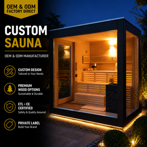 Cabaña Exterior Negra Moderna HG con Estufa, Asientos de Dos Niveles, Vidrio Panorámico y Fácil Montaje - Product Image 2