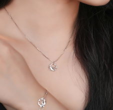 Collier en argent sterling avec motif de dauphin ailé et coquillage incrusté, pendentif en zircon brillant pour femme, bijou fin tendance, cadeau - Product Image 3