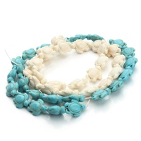 Perles en pierre turquoise blanche 15*20mm en forme de tortue, accessoires pour bijoux DIY, accessoires perlés