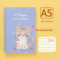 X38 Produits les mieux classés, cahier à spirales A5, couverture rigide, cahier d'anime, cahiers scolaires pour étudiants