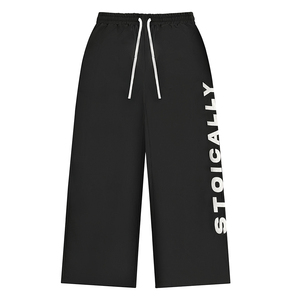 Pantalon de survêtement ample pour homme, blanc, imprimé lettres, taille élastique avec cordon de serrage, style streetwear décontracté - Product Image 1