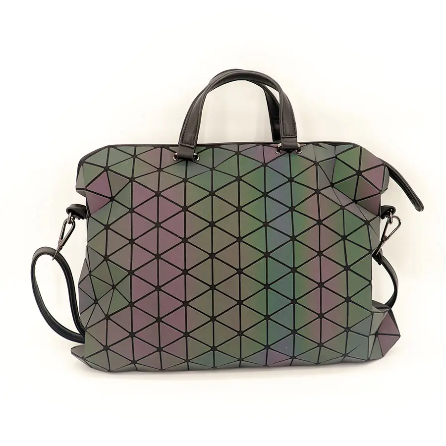 Holo graphische Schulter leuchtende Schulter handtaschen, Dame reflektierende geometrische leuchtende Einkaufstasche für Frauen