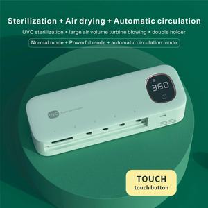 Support mural intelligent pour brosses à dents et rasoirs avec stérilisation UV et séchage par vent, double usage, en ABS, pour la maison - Product Image 3