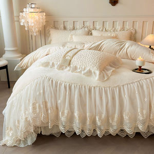 Jupe de lit en velours de lait mat ensemble de quatre pièces draps, taies d'oreiller, ensembles de housse de couette - Product Image 2