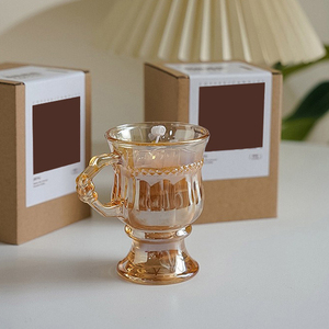 เทียนหอมกลิ่นกาแฟธรรมชาติ AIKUN คุณภาพสูง บรรจุในแก้วทรงโกเบลต์ ทำจากขี้ผึ้งถั่วเหลืองสีขาว เหมาะเป็นของขวัญสำหรับเพื่อน - Product Image 5
