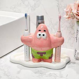 Support de brosse à dents électrique de salle de bain motif Patrick Star, base de rangement créative pour brosse à dents et dentifrice - Product Image 4