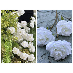 Nuevas Flores Artificiales de Estilo Salvaje Verde para Boda con Hierba de Espárragos, Flores Falsas Blancas y Verdes para Arco de Boda y Camino de Entrada - Product Image 3