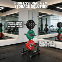 VIGFIT Support vertical professionnel haute capacité pour plaques de musculation, organisateur mobile de barres d'haltères, sûr, durable et écologique