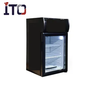 餐厅冷藏玻璃门展示冷却器商用柜台冰箱冷饮展示冷却器