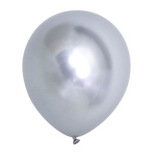 Ballons en latex naturel rétro ronds écologiques en argent chromé pour les fêtes, les anniversaires, les mariages, les festivals - Product Image 1