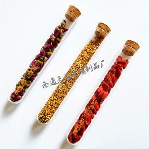 Tubo de ensayo de vidrio Tianjing de 20x150 mm con tapón de corcho para envasado de té de flores y flores secas - Product Image 3
