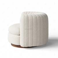 Fauteuil d'appoint pivotant moderne en bouclette, fauteuil de salon individuel rotatif rembourré pour salon et mobilier de maison
