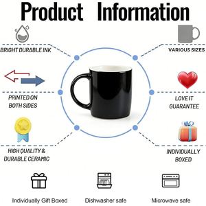 Simple Custom Ceramic <b>Mug</b> <b>Thermal</b> Transfer Printed Heat Coated Single Piece for Office 3D Design - Product Image 2