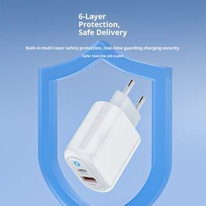 <span class=keywords><strong>Cargador</strong></span> USB de doble puerto PD <span class=keywords><strong>tipo</strong></span> <span class=keywords><strong>C</strong></span> de 20W, adaptador de corriente de carga rápida QC3.0, enchufe de EE. UU. UE para dispositivos <span class=keywords><strong>Apple</strong></span>, Huawei Android - Product Image 4