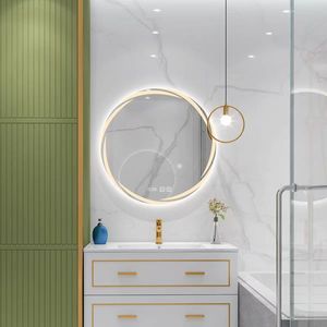 Smart Touch Switch <span class=keywords><strong>LED</strong></span> specchio <span class=keywords><strong>per</strong></span> bagno moderno a prova di nebbia con Display del tempo di temperatura <span class=keywords><strong>per</strong></span> soggiorno salone palestra appartamento - Product Image 2