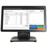 POS-терминал Windows 10 с сенсорным экраном 15,6 дюйма, корпус из алюминиевого сплава, кассовый терминал, опциональный дополнительный экран