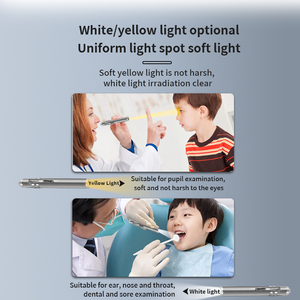 Linterna Médica de Bolsillo con Batería, Luz Dual Amarilla y Blanca, Mini Linterna para Exámenes Oftalmológicos, ORL y Orales - Product Image 4
