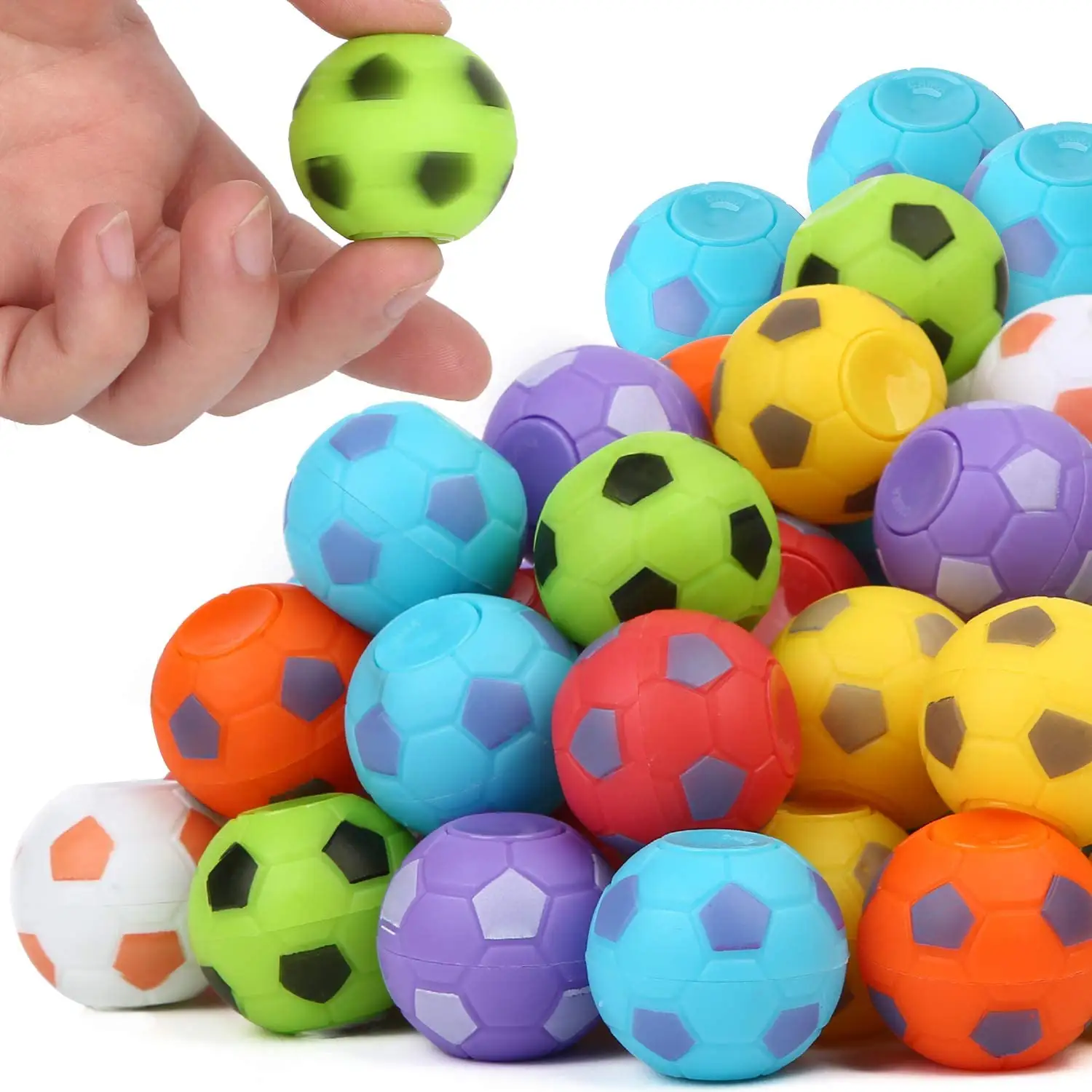 Factory Mini Soccer Party Favors Fidget Stress Ball Spinner per Kid Handheld Desk Spinning Toy Bulk per adulti calza Stuffer