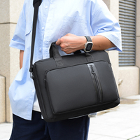 Sacoche d'ordinateur portable en tissu Oxford durable avec logo personnalisé pour hommes et femmes, sacoche d'affaires avec bandoulière, housses pour ordinateurs portables en gros