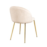 Ensemble de table à manger moderne de luxe avec 4 chaises en velours, meubles élégants avec cadre doré pour appartement ou villa
