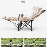 Fauteuil lune inclinable populaire à quatre positions en tissu Oxford épaissi, structure robuste pour le camping, la terrasse, l'automne, l'hiver et les loisirs quotidiens