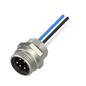 M12 3P <b>Pin</b> Brass Contact IP67 Automotive IEC Type Electric Cable - Product Image 1