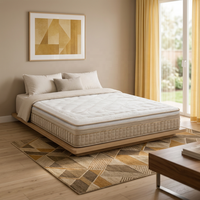 Luxuriöse, Langlebige Wellenförmig Gesteppte Matratze OEM Großhandel Individuelles Logo Gel-Memory-Schaum Taschenfederkern King Queen Size Hotel Schlafzimmer
