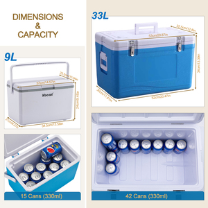 9L 30L 2PCS Plastic Cooler <b>Box</b> Set Outdoor <b>Camping</b> BBQ Freeze Food Fruit Beverage <b>Storage</b> Ice Chest Cool KBUC030 KBUC030 - Product Image 4